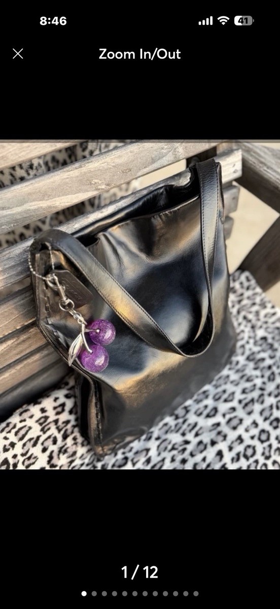 Vintage Coach 9466 Whipstitch Calf Leather Black Tote Shoulder