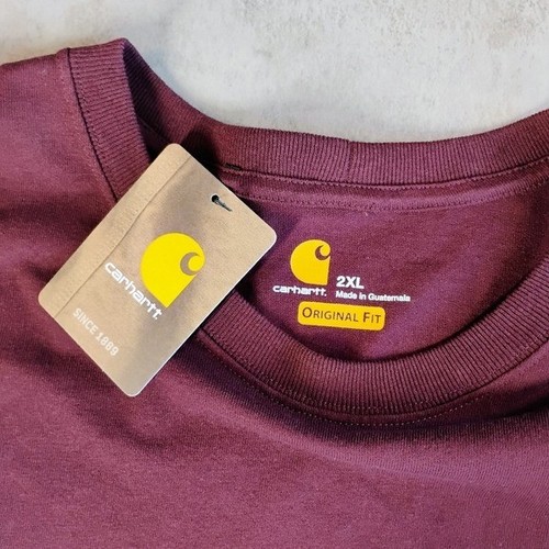 Carhartt Original Fit Pocket Tee Shirt Herren Plus 2X Port Red Arbeit Outdoor - Bild 4 von 7