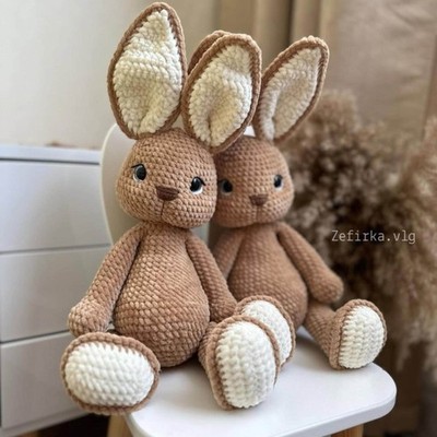 Handmade Bunny Crochet Toy, Amigurumi Rabbit Plush, Cute Gift
