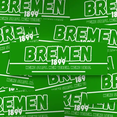 FAN-KULTUR XPERIENCE 100x Bremen Aufkleber/ Sticker '1899'/ Fußball Fanartikel/ 14,8x5 cm/ wetterfest