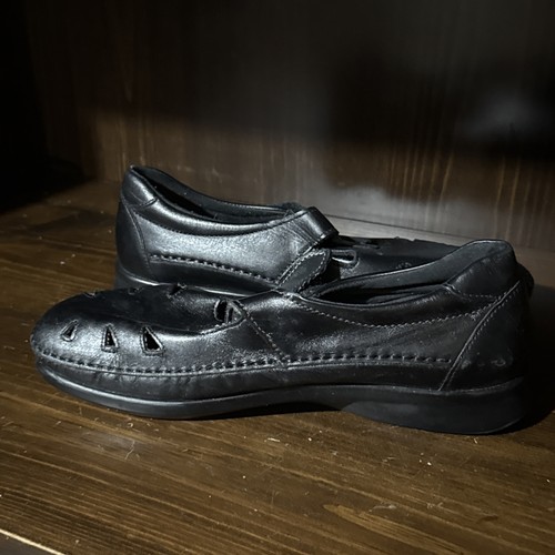 SAS Roamer Women 10 Med Tripad Slip On Loafer Leather Black Comfort Walking EUC - Picture 6 of 8