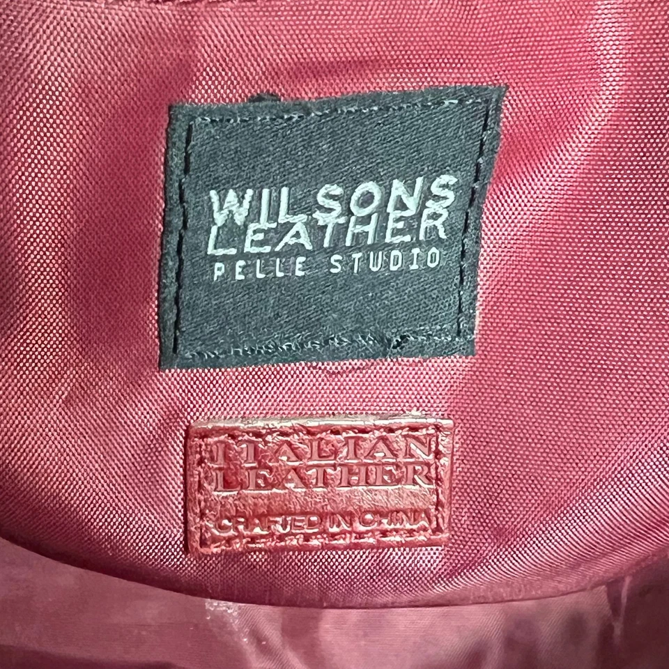 Bolso de Mano Wilson Cuero Rojo Tejido Cuero Italiano Usado en Excelente Condición  Foto 3 de 4