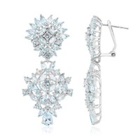 Himmelblauer Topas Rhodium Silber Ohrringe