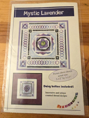 Mystic Lavender - Illusions Cross Stitch Chart & Daisy Button