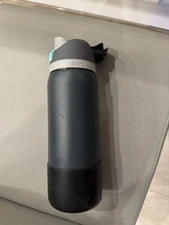 OWALA 32 OZ TUMBER WATER BOTTLE Black Free Sip SEE PICS Dent + Silicone Boot