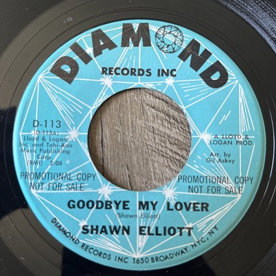 DIAMOND JAZZ PROMO: Shawn Elliott   Goodbye My Lover 1962 7'' 45 rpm RARE vg+