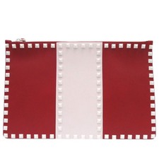 Valentino Garavani Rockstuds Clutch Bag Leather Red 0735 Valentino Garavani