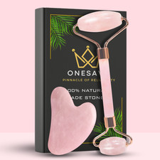 Gua Sha Face  Massage Roller Set Natural Jade Stone Professional Beauty Tool UK