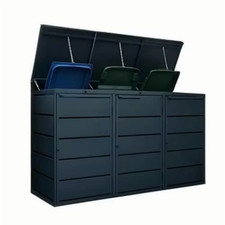 Durable Triple Wheelie Bin Storage Cabinet Garden Garbage Can Shed Expandable  B
