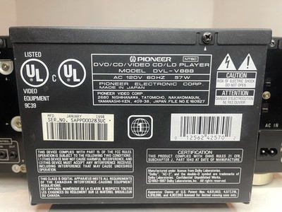 PIONEER LASER DISC DVL-V888 DVD VIDEO CD LD PLAYER KARAOKE TESTED