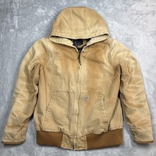 Carhartt Jacket Youth Boys Large 12-14 Brown J130 Loose Fit Faded Distressed
