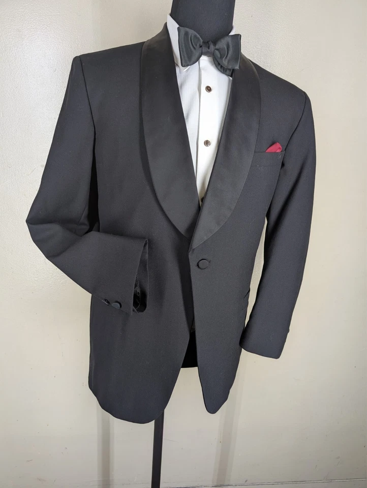 Brooks Brothers Vintage USA  100% Wool Tuxedo With Flat Front Pants US Size 44 R - Image 4 of 4