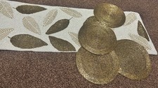 Beaded Table Runner With 4 Placemats Set