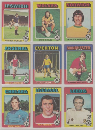 TOPPS Footballer Bubble Gum Cards 1975/76 Red/Grey Backs COMPLETE SET 220 Cards. - Picture 15 of 20