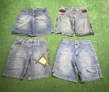 Lot Of 4 VTG Shorts Blue Jorts Baggy Skater Jean Hip Hop Y2K Mens Size 40x17