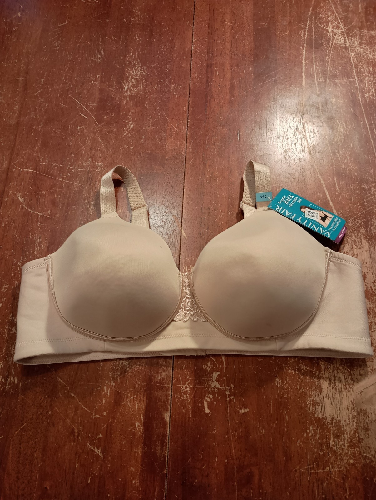 Vanity Fair Women's Beige Beauty Back Full Figure Wire Free Bra Size 44C