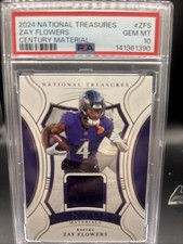 2024 Panini National Treasures - Century Materials Zay Flowers /99 (MEM) PSA 10
