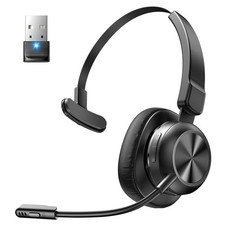 Trucker Bluetooth Headset, USB Dongle, AI Noise Cancelling Mic, Mute, 50H