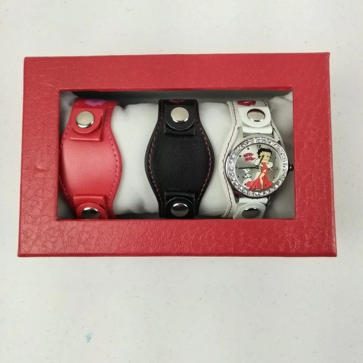 Vinatge Betty Boop Watch W/ Leather Band Set of 3 - Red, White And Black Betty Boop Watches - Etsy main image 2
