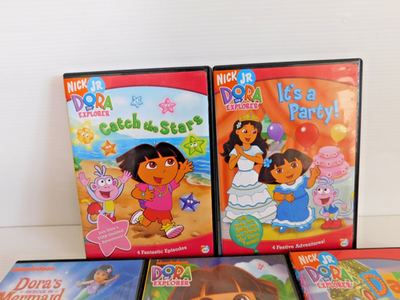 5 Dora The Explorer DVDs Mermaid, Dance, Lets Explore, Its A Party