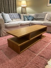 Wooden Coffee Table 2-Tier With Storage