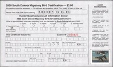 US state revenue-South Dakota MNH 2000 duck stamp with certification