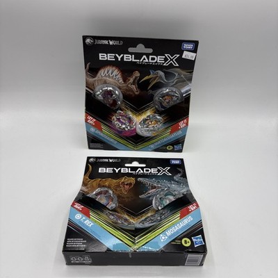 Beyblade X Jurassic World Lot 2 Sets (total 8) Tops T Rex Mosasaurus Spino (M)