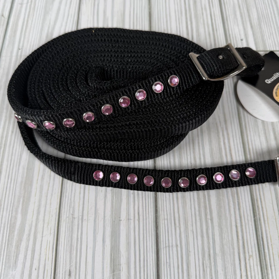 Nuevas riendas divididas Fabtron negras de nailon JOYAS ROSAS 5/8” X 7” #6818-23 Foto 2 de 4