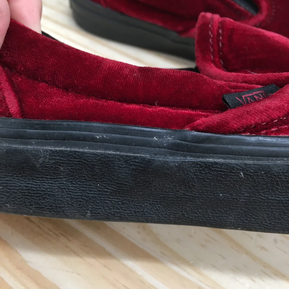 Vans Zapatos Mujer 6.5 Hombre 5 Rojo Sin Cordones Terciopelo Tenis Informales Comodidad 721454 Foto 4 de 4
