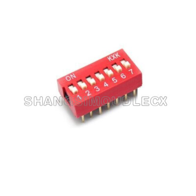 10pcs Slide Type Switch Module 2.54mm 7-Bit 7-Position Way DIP Red Pitch-