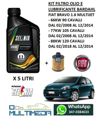 KIT TAGLIANDO FIAT Bravo 1.6 Multijet Mjt 105 120Cv 4 Filtri Ufi EUR 47,00 - IT - Foto 2