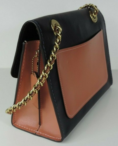 Nuevo Bolso de Hombro Parker Bolsillo Bloques de Color Firma Coach Bronceado Melocotón Dorado 69586 - Imagen 8 de 12