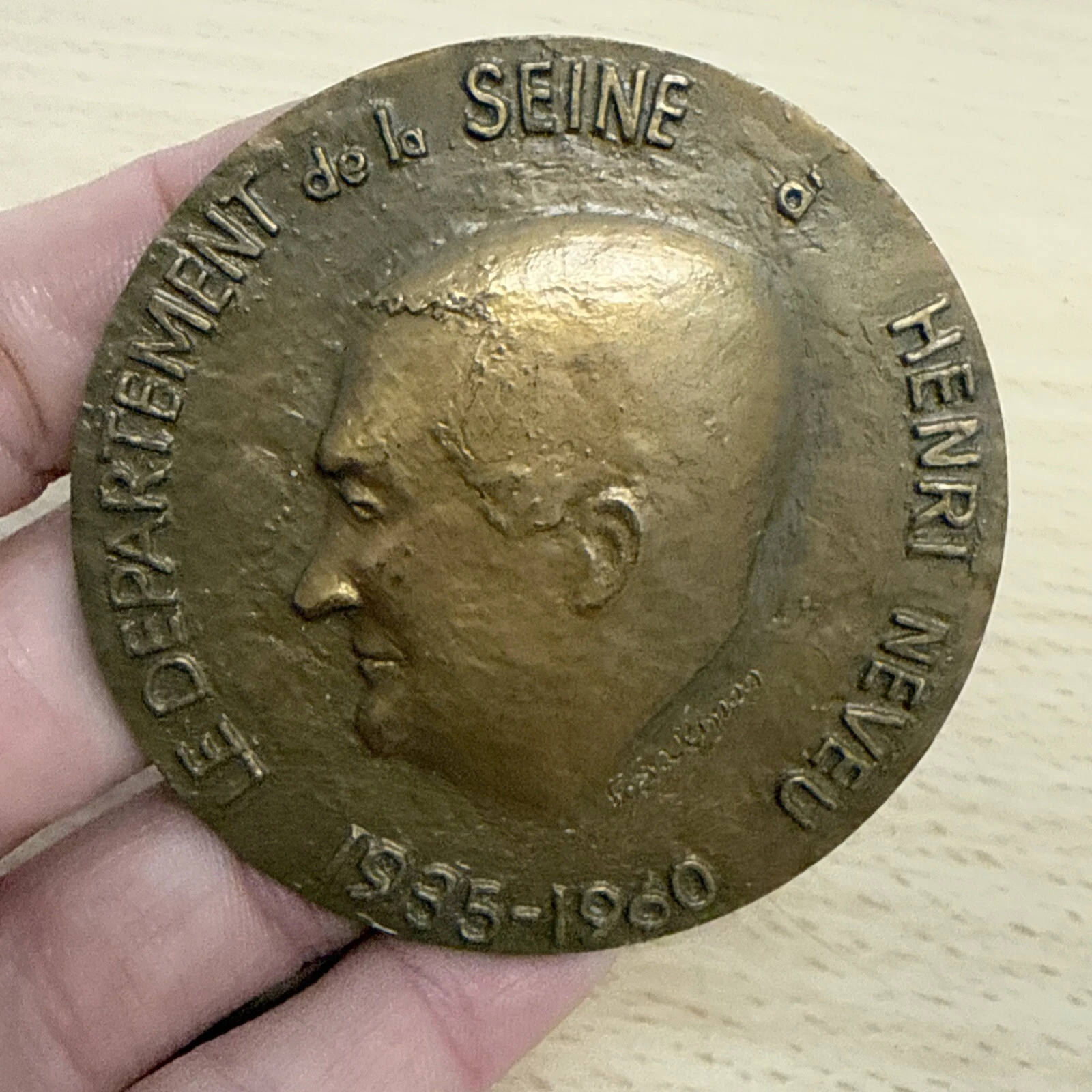 Médaille Le Département De La Seine À Henri Neveu 1935 1960 En Bronze ￼