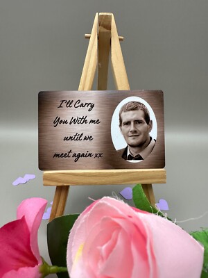 Personalised Memorial Keepsake Wallet Card - Sympathy Gift For Loss, Bereavement, Feather Design