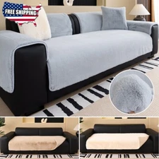 Luxury Faux Fur Sofa Cover Non-Slip Sofa Slipcover Soft Sectional Couch Cover