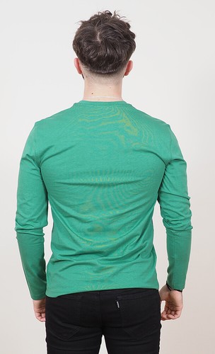 Mens Long Sleeve Cotton T-Shirt Regular Fit Crew Neck or Henley Top Lounge Work - Picture 37 of 72