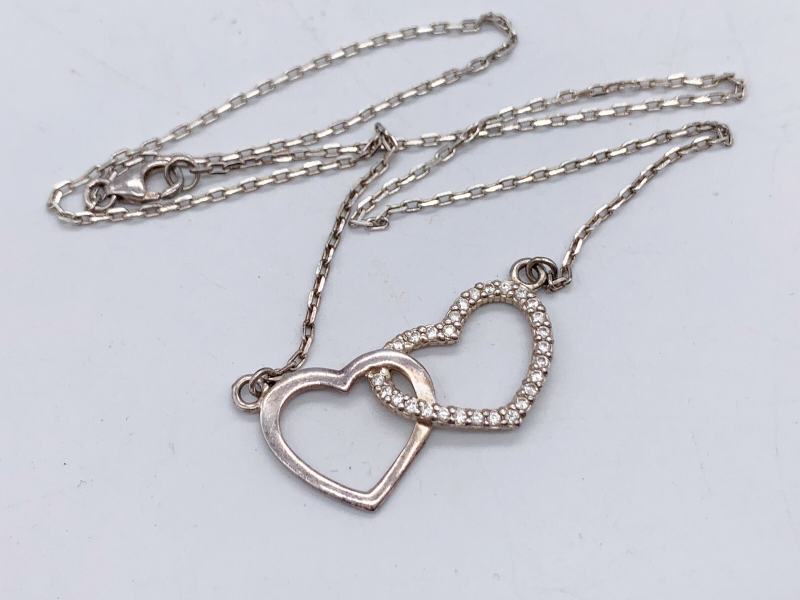 VINTAGE SOLID STERLING SILVER GEM SET ENTWINED LO… - image 1