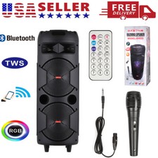 6000W Portable Bluetooth Speaker Party Subwoofer Heavy Bass Sound System Mic