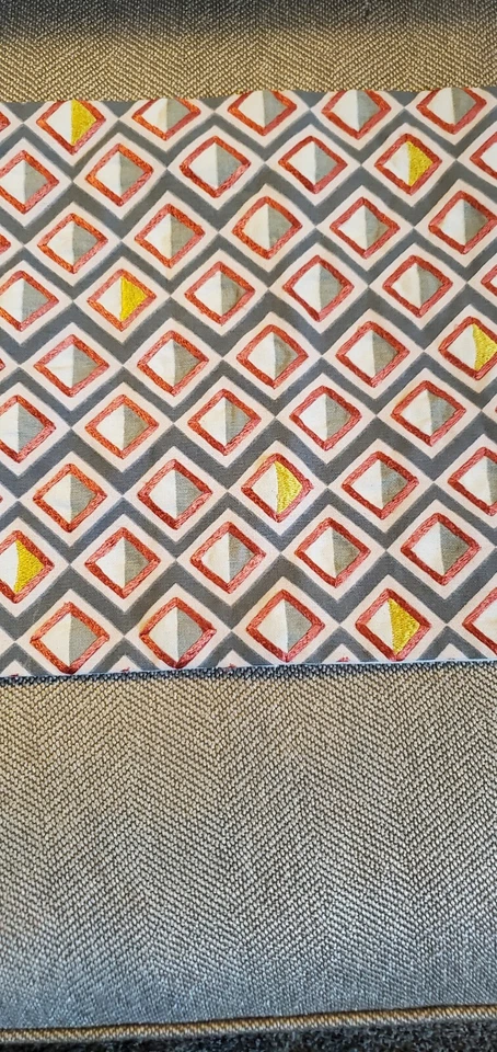 West Elm Geometric Modern Abstract Crewel Pillow Cover Lumbar 12" x 21" Gray - Image 4 of 4