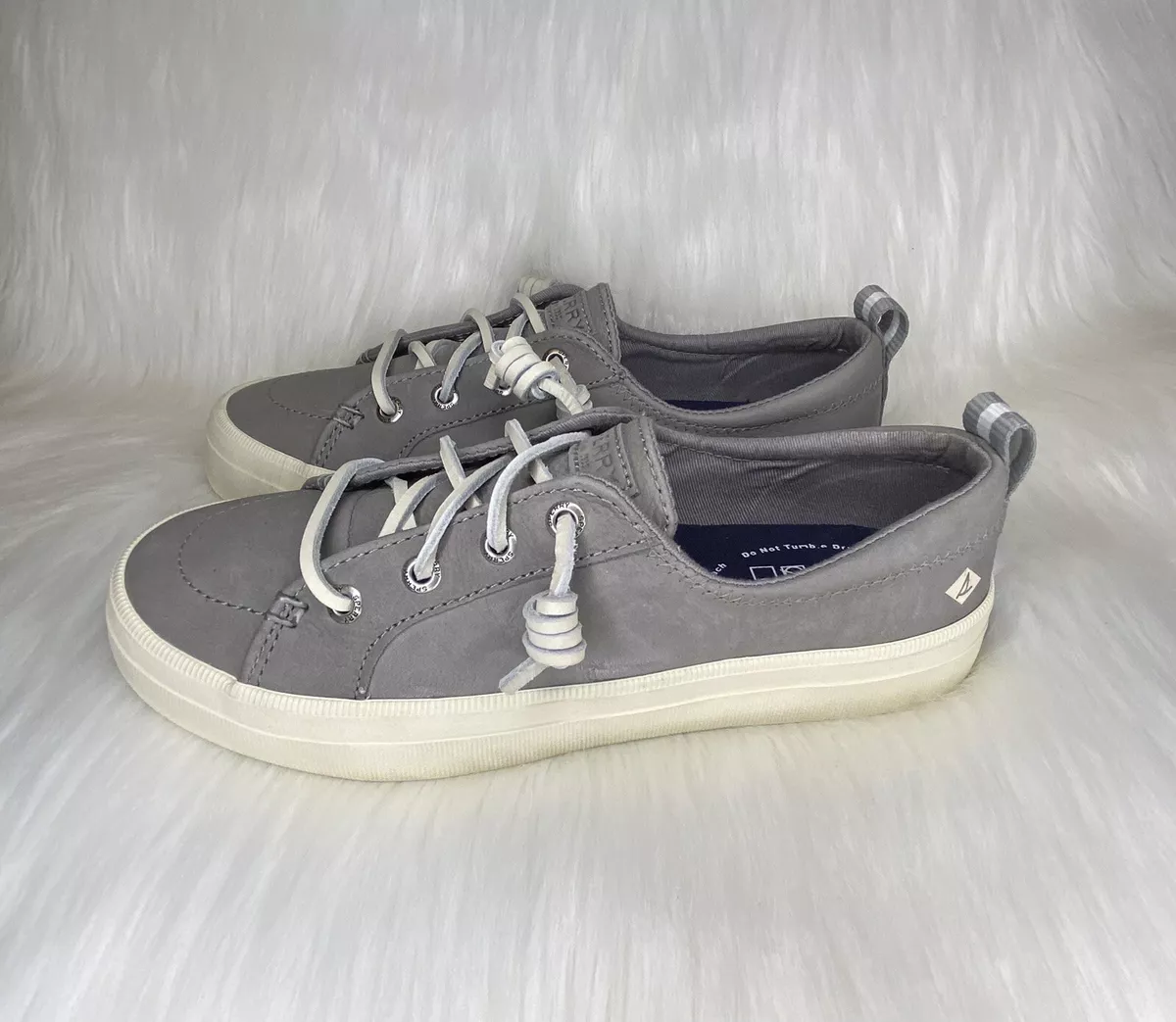 Sperry Top Sider Crest Vibe Gray White Boat Deck Shoes Women s US