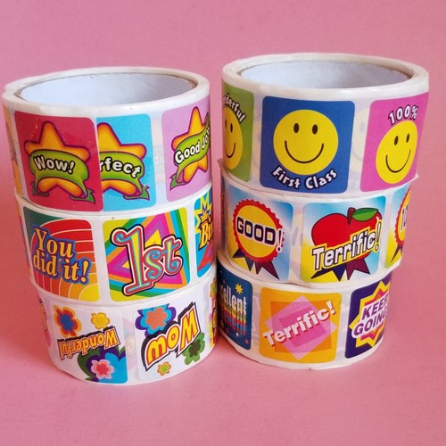 Reward Stickers Cute Smileys Stars Encouragement for Student Teacher