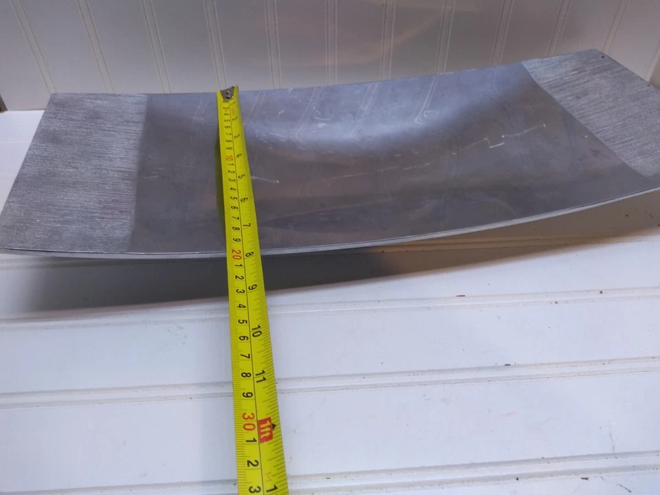 Vera Wang Platter Rectangle Silver-Plated Serving Tray Plate Serveware 18" X 8" - Image 4 of 4