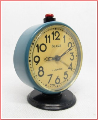 Slava alarm clock, mechanical, vintage decoration year 1980's #2212242