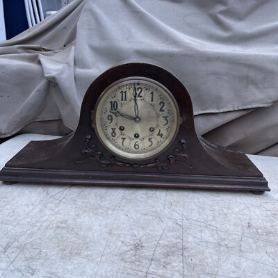Antique Large Mantel clock Gustav Becker W/ Pendulum. No Key . It Doesn t Work