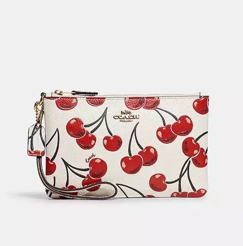 Coach Corner Zip Wristlet Cherry Print CZ451 for sale online Coach Corner Zip Wristlet Cherry Print CZ451 for sale online