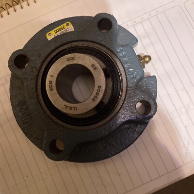 (QTY 1) DODGE SCM1 206 YA 4-BOLT FLANGE BEARING 126167 - FAST SHIPPING