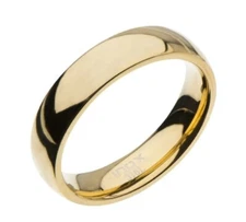Inox Mens Stainless Steel High Gold Classic Wedding Band Ring Size 11
