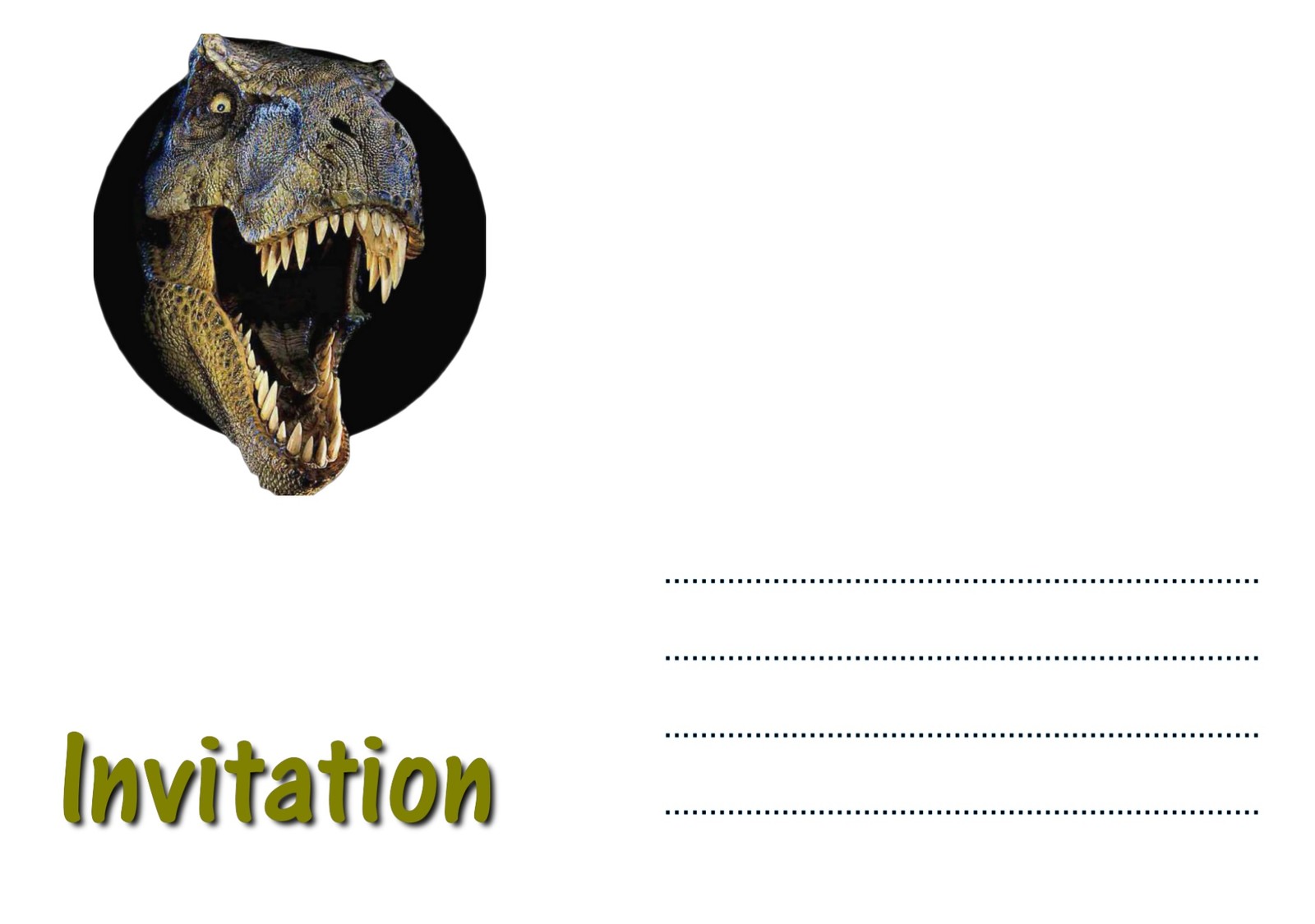 carte invitation anniversaire dinosaure à imprimer