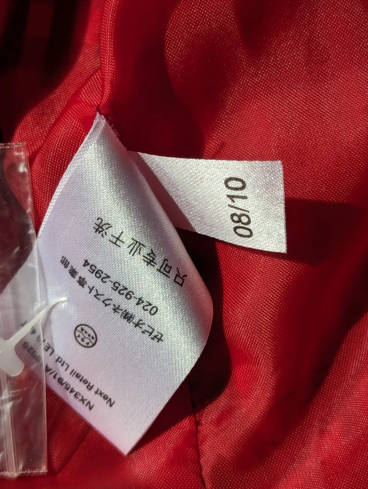 Next Black White Check Vintage 90s Button & Belt Rain Coat Uk Women's Size 14 - Image 4 of 4