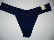 Flirtitude Women's Thong Panties Size Medium Stunning Sapphire Lurex